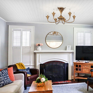 Golden Lighting 0846-6SF Lillianne 6 Light 29"W Semi-Flush - Heirloom Gold