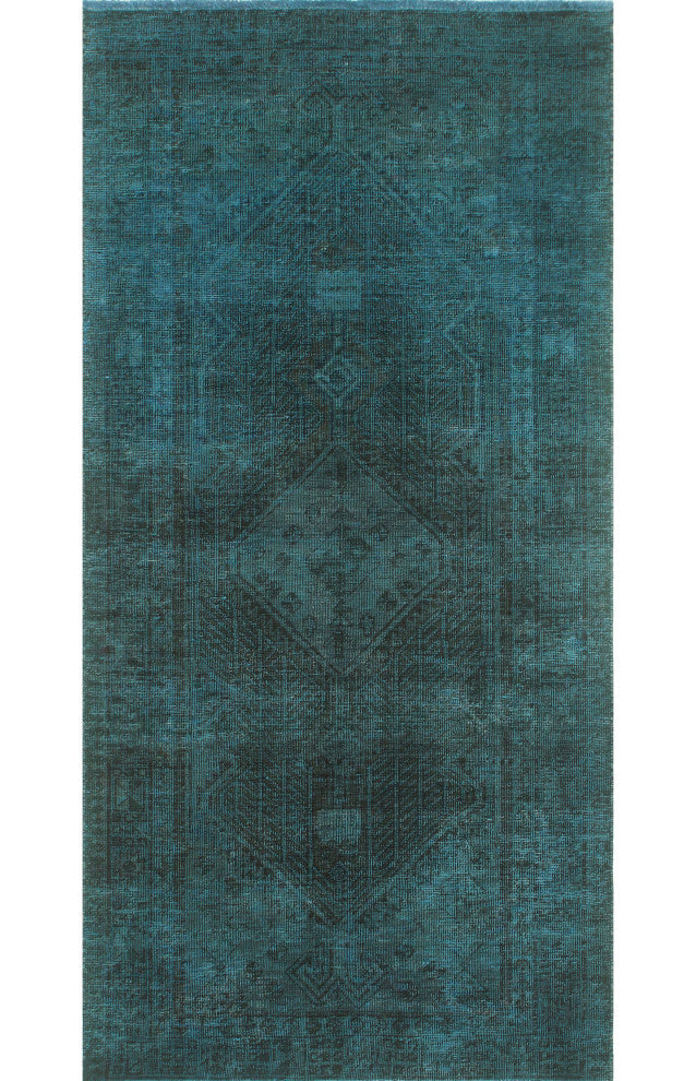 Vintage Distressed Kaydence Blue/Charcoal Runner, 3'4x6'10