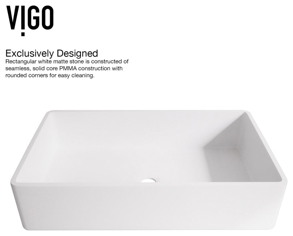 Magnolia 21"L x 14"W MatteStone Vessel Sink and Olus Wall Mount Faucet Set