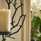 Elegant Black Metal Branch Wreath Candle Sconce Pillar Holder Twig Open Organic