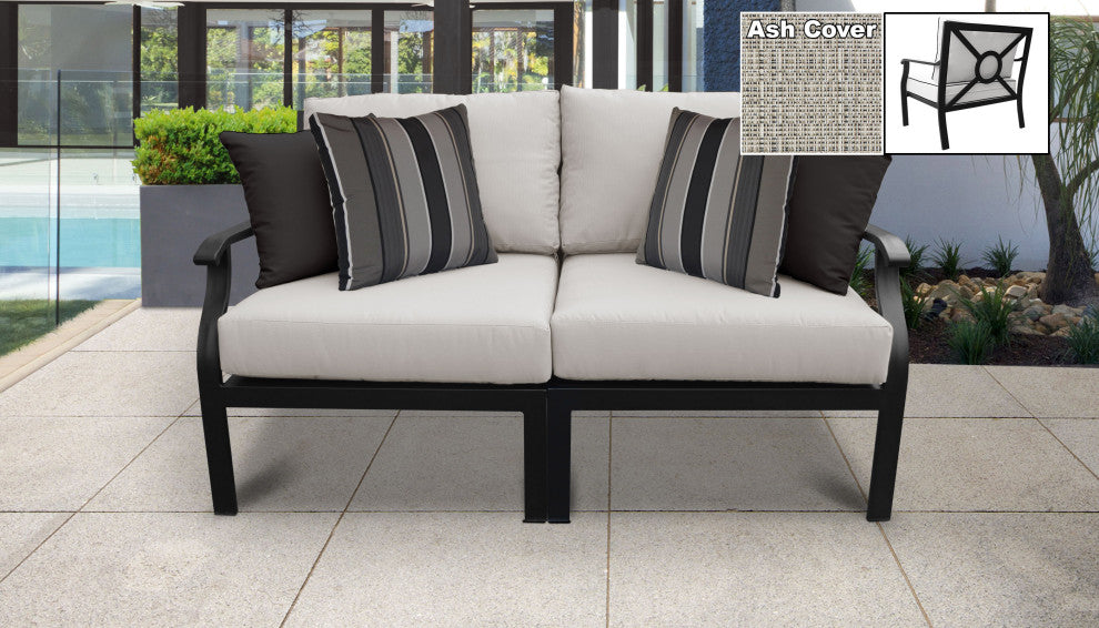 kathy ireland Madison Ave. 2 Piece Aluminum Patio Furniture Set 02a, Truffle
