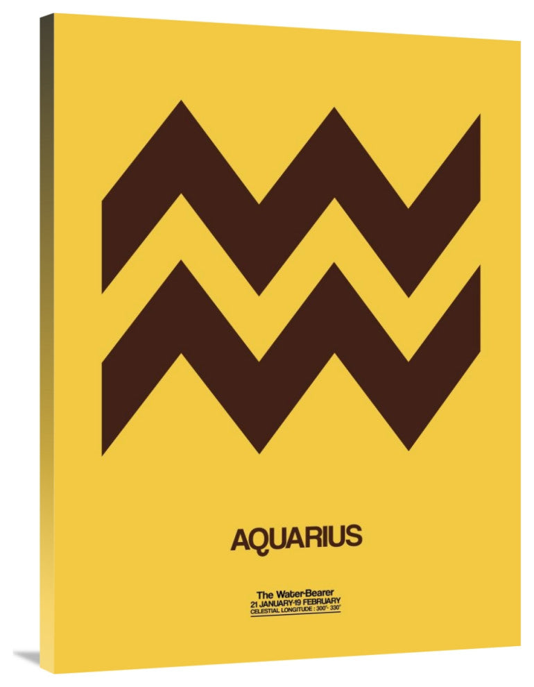 "Aquarius Zodiac Sign Brown" Fine Art Print