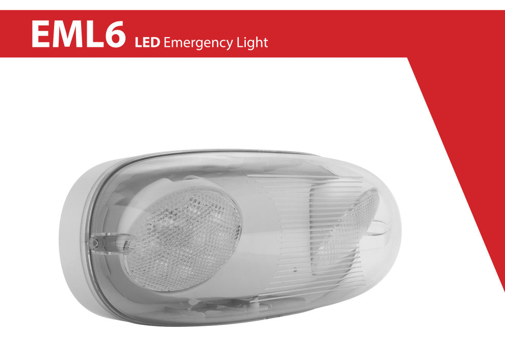 EML6 Outdoor Emergency LED Fixture with Battery Backup