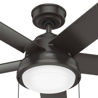 Hunter Seawall Wet Rated Ceiling Fan, LED Light Kit, Pull Chain, Noble Bronze