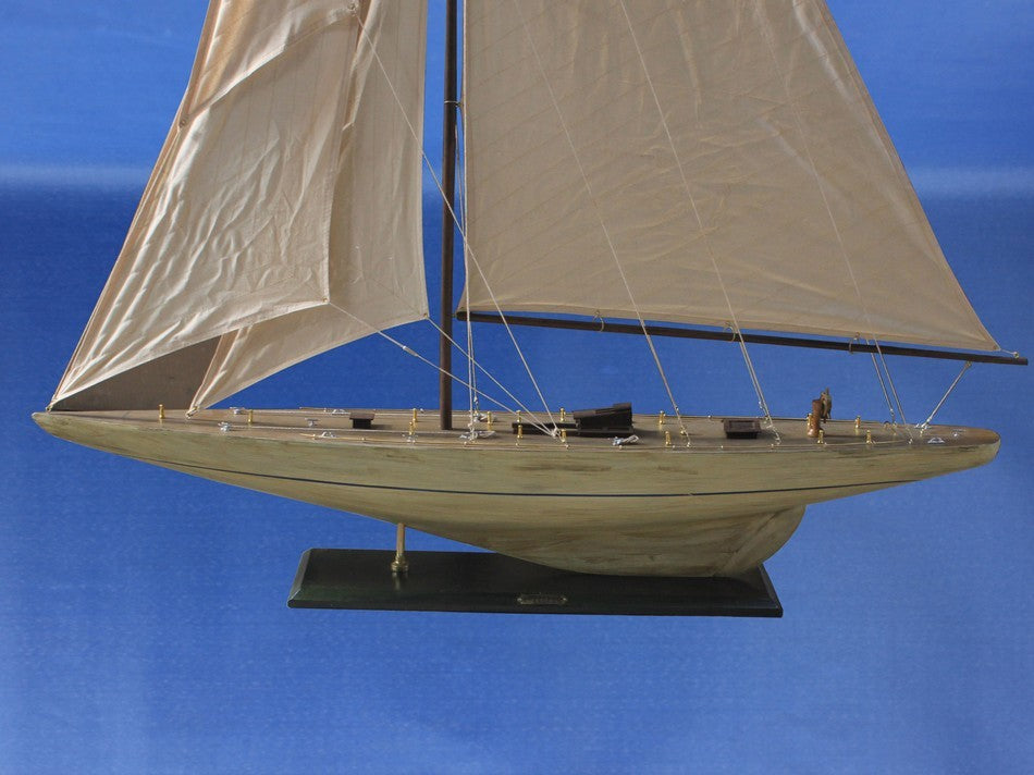 Rustic Intrepid, Wooden Vintage Sailboat, 60"