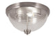 16" 3-Light Flush Mount Light, Brushed Nickel/Ribbed Clear Bubble