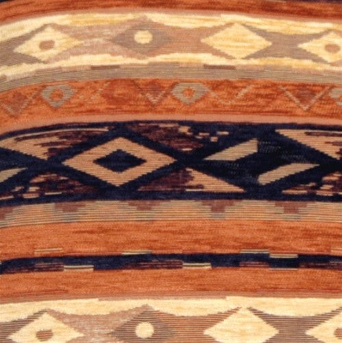 Pillow Decor - Kilim Stripes Blue and Orange 17 x 17 Throw Pillow