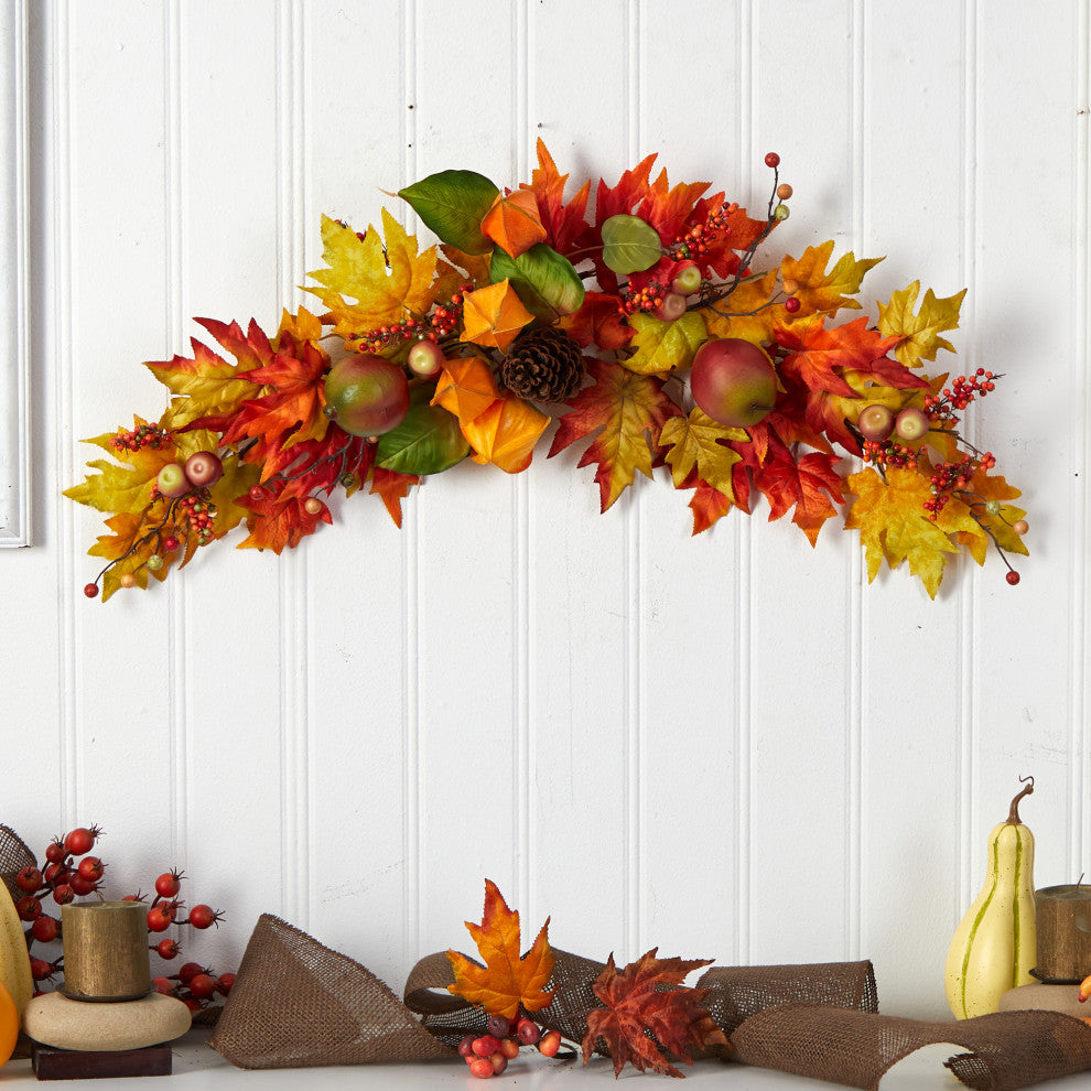 Nearly Natural W1233 38 Autumn Maple Leaf Berry Artificial Swag