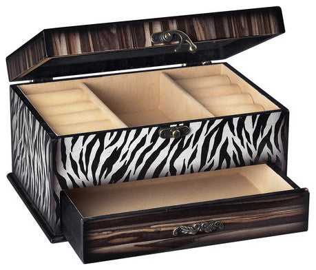 Sterling Industries Striped Zebra Jewelry Box