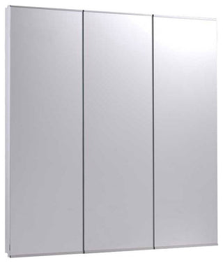 Tri-View Series Medicine Cabinet, 30"x36", Bright Annealed Stainless Steel Trim