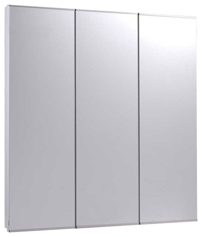 Tri-View Series Medicine Cabinet, 30"x36", Bright Annealed Stainless Steel Trim