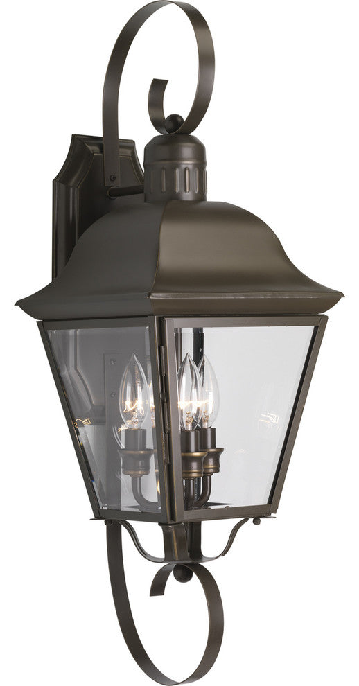 Progress Lighting Three-60W Candle Wall Lantern, Antique Bronze