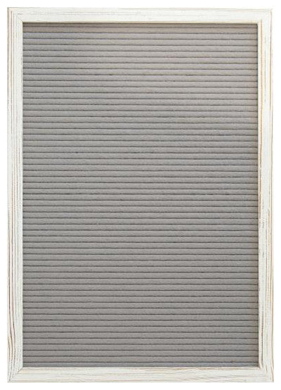 Gracie Felt Letter Board with Wooden Frame Set with Canvas Carrying Case, White Wash/Gray, 12x17