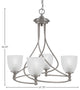 Capri 4-Light Chandelier, Brushed Nickel/Clear Ribbed