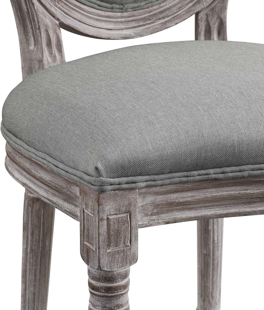 Arise Vintage French Upholstered Fabric Dining Side Chair Light Gray