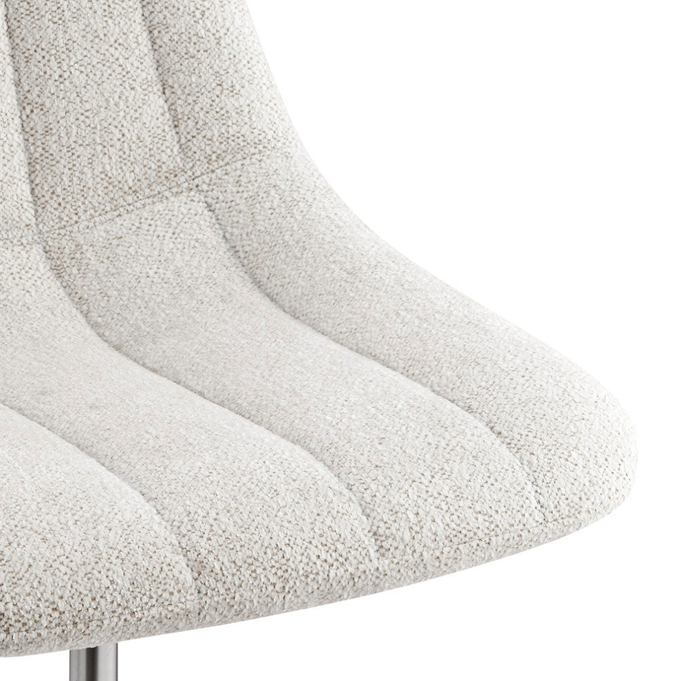 Robert PU Swivel Office Chair, Posh Ivory, Fabric