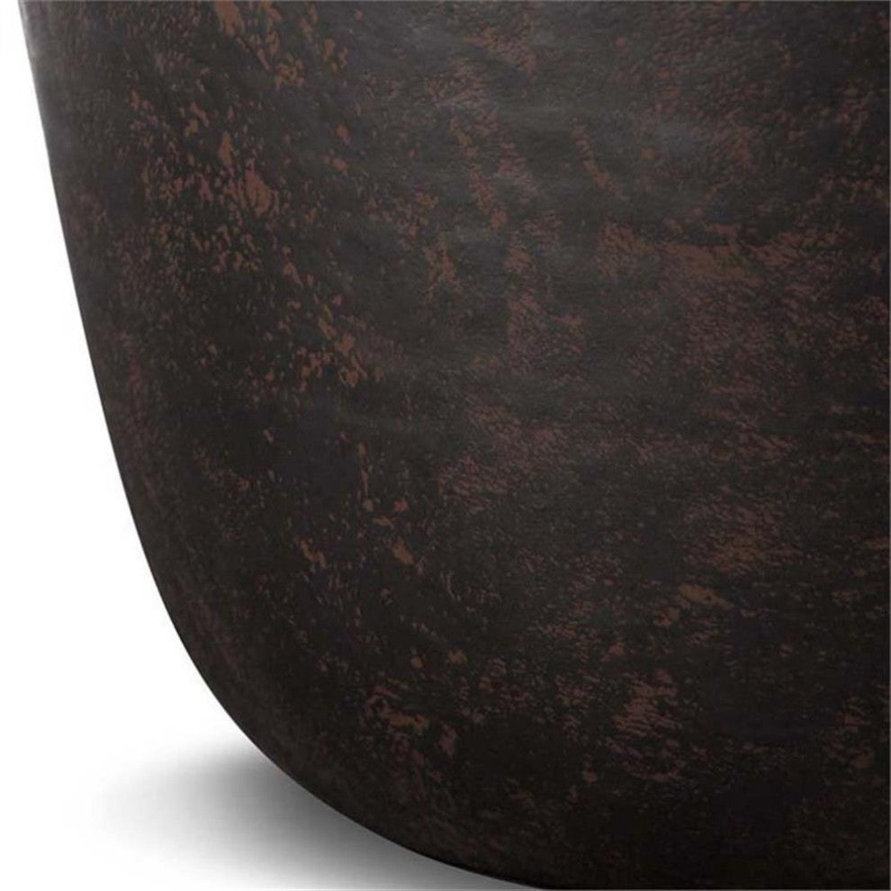 Pemberly Row 20" Industrial Metal Accent Side Table in Bronze