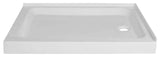 Fine Fixtures Double Threshold Acrylic Shower Base, 42 X 30, Right Hand