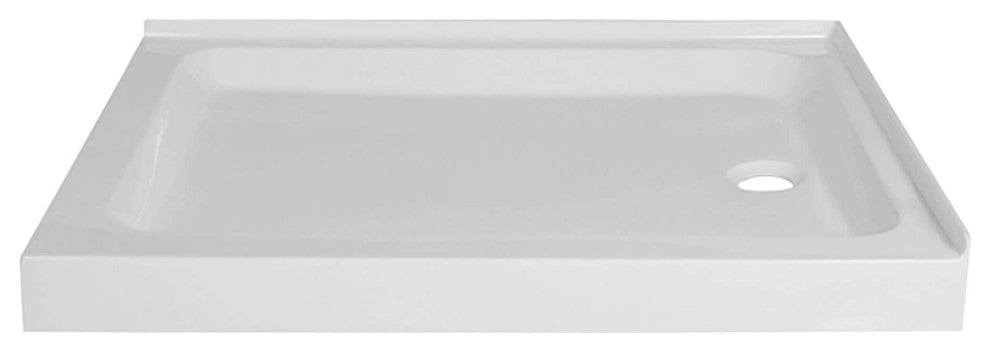 Fine Fixtures Double Threshold Acrylic Shower Base, 42 X 30, Right Hand