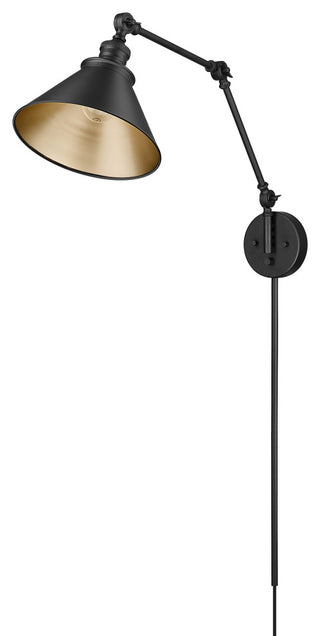 Edward 1 Light 10 in. Swing Arm Wall Lamp Plug In/Wall Mount