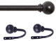 Kenney Chelsea 5/8 Decorative Curtain Rod & Holdback Set, Black, 48-86