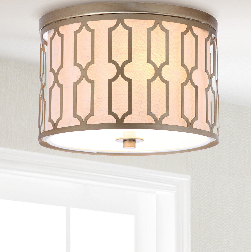 Link 3-Light Metal Flush Mount, Soft Gold, 12.75"w