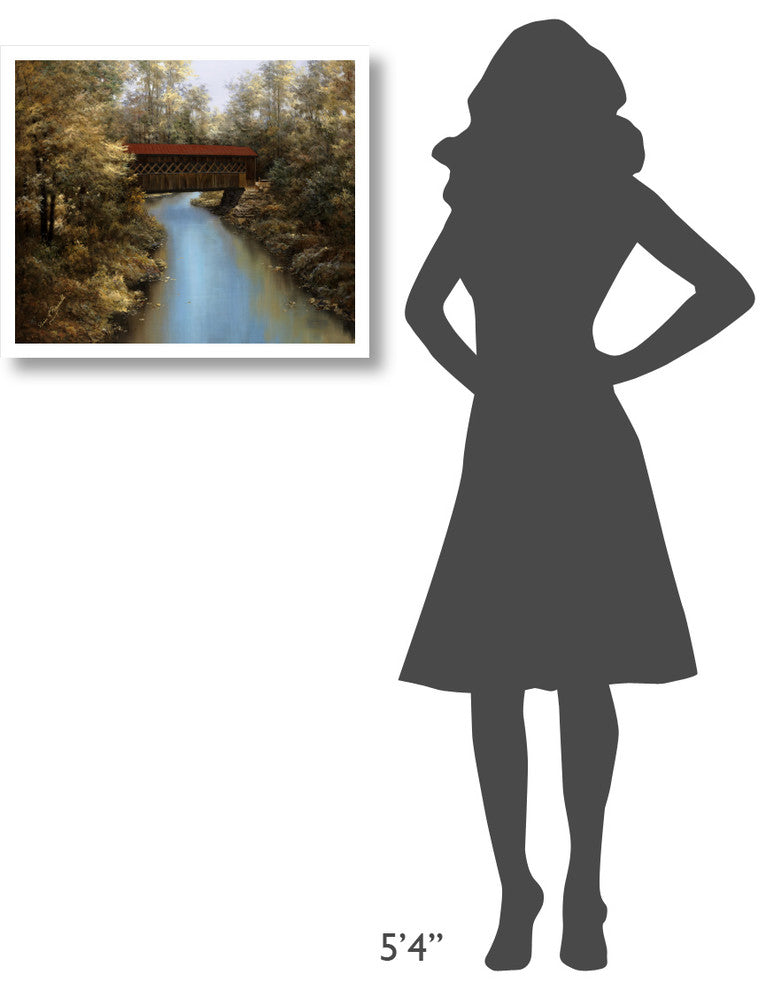 "Covered Bridge" Digital Paper Print by Diane Romanello, 26"x22"