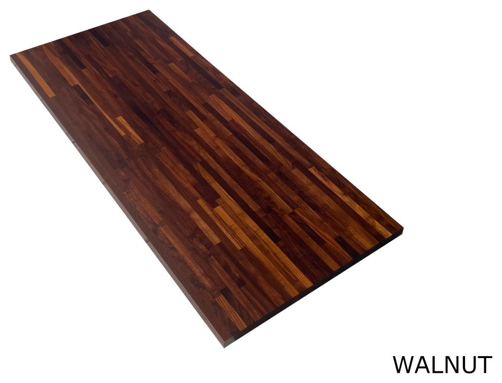 26" Deep Edge Grain Butcher Block Countertop 1.5" Thick, Walnut, 26" X 60"