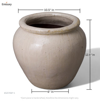 Round Planter, White 13x12.5