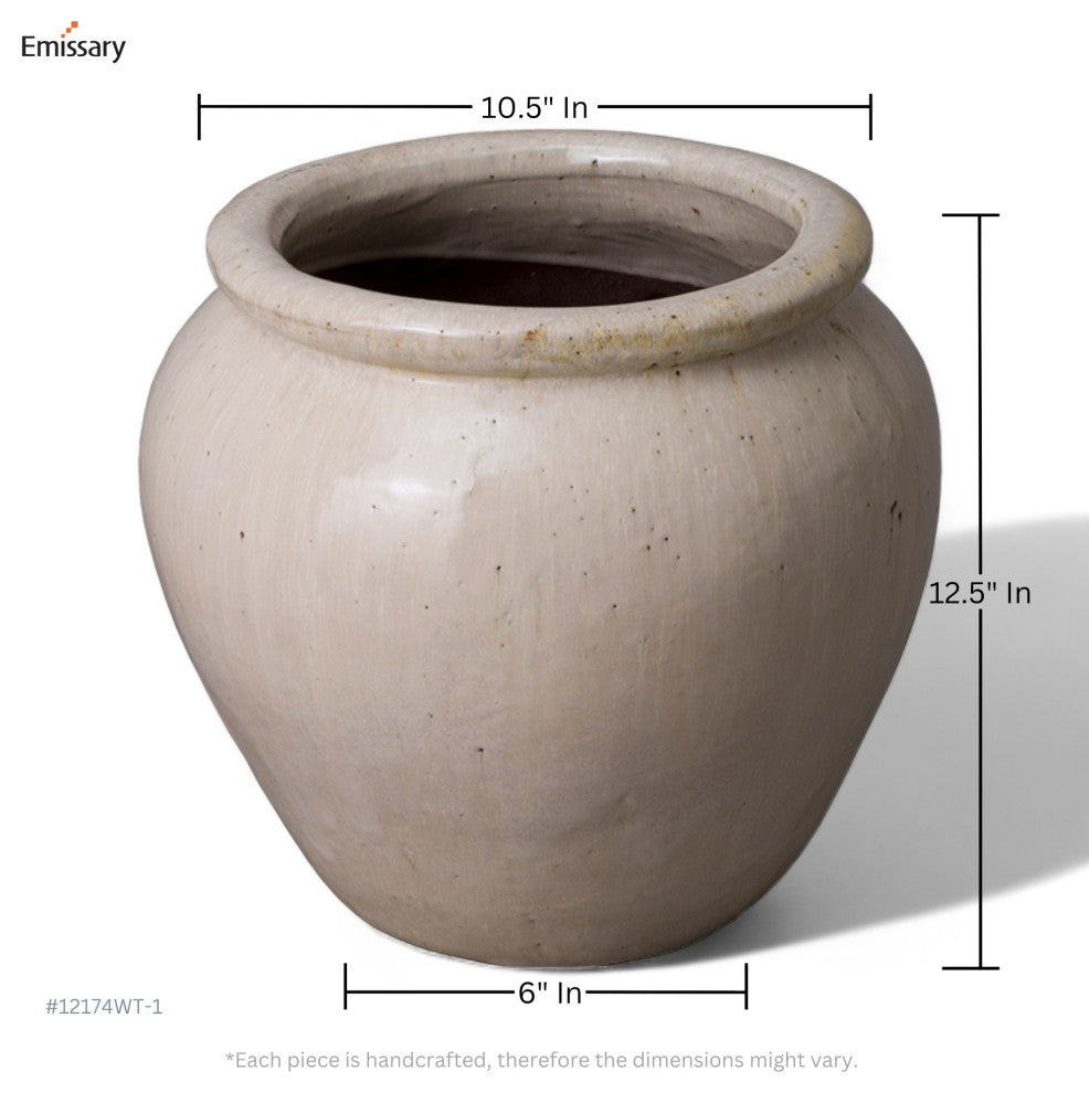 Round Planter, White 13x12.5