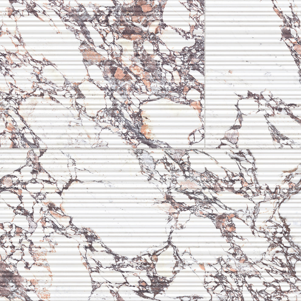 Touche Pleated Deco Rubis Porcelain Floor/Wall Tile