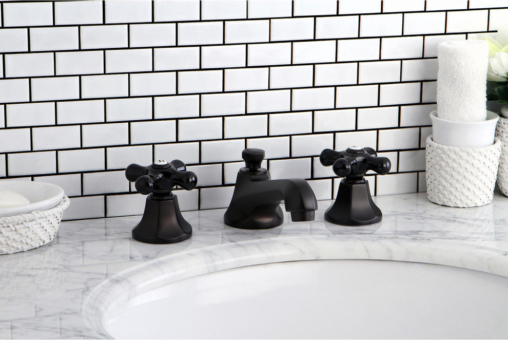 Kingston Brass Widespread Bathroom Faucet With Brass Pop-Up, Oil Rubbed Bronze