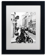 'Lady in Paris' Matted Framed Canvas Art by Preston