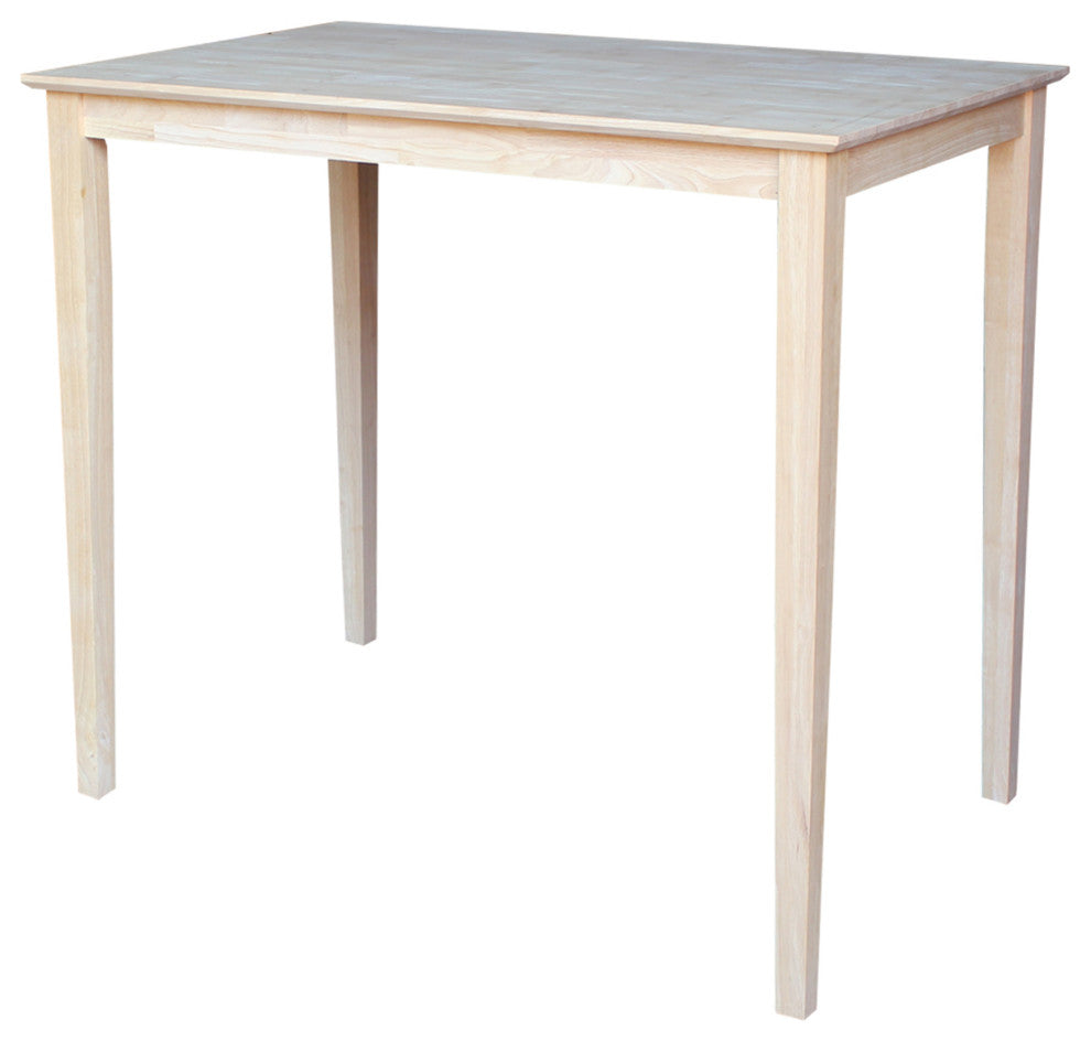 Solid Wood Top Table, Unfinished, 42 Inch High