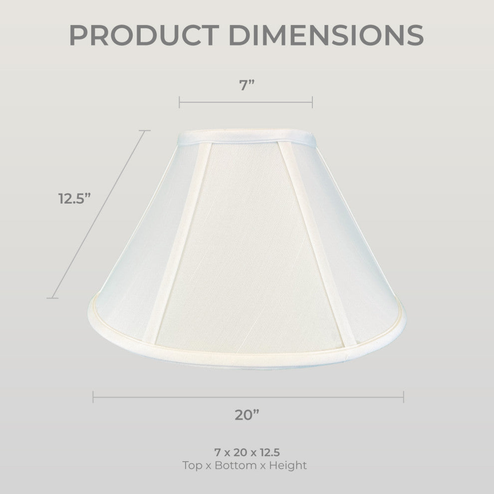 Royal Designs Coolie Empire Lamp Shade, White, 7x20x12.5, Set of 2