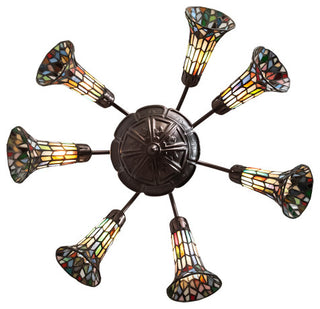 26 Wide Tiffany Pond Lily 7 Light Chandelier