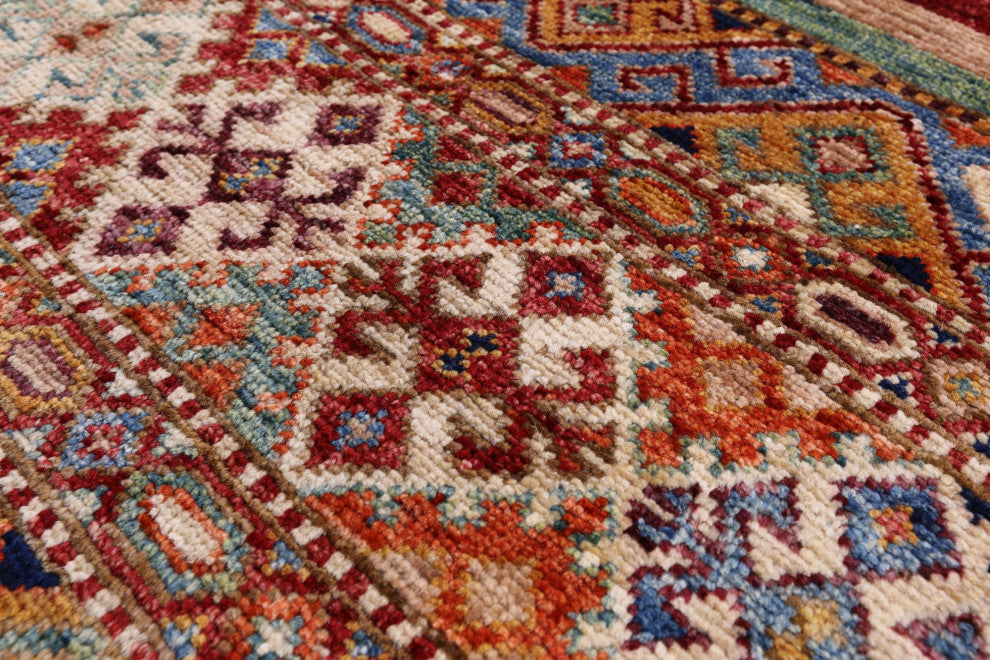 Hand-Knotted Khorjin Super Kazak Wool Rug 3' 10" X 6' 2" Q10773