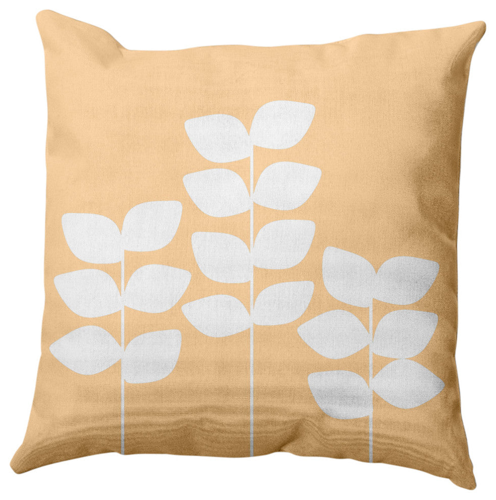 Simple Stems Decorative Throw Pillow, Yellow, 16"x16"