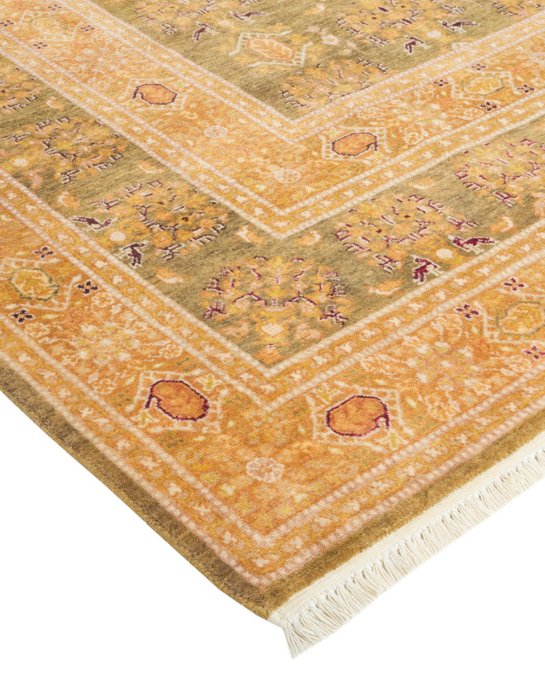 Remi, One-of-a-Kind Hand-Knotted Area Rug Green, 6'1"x9'1"