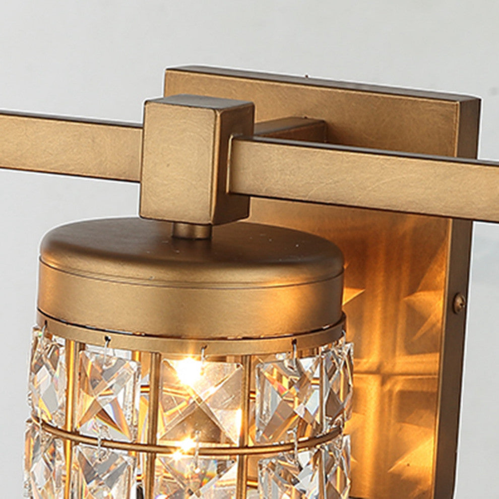 3-light Modern Wall Sconce With Crystal Lampshade
