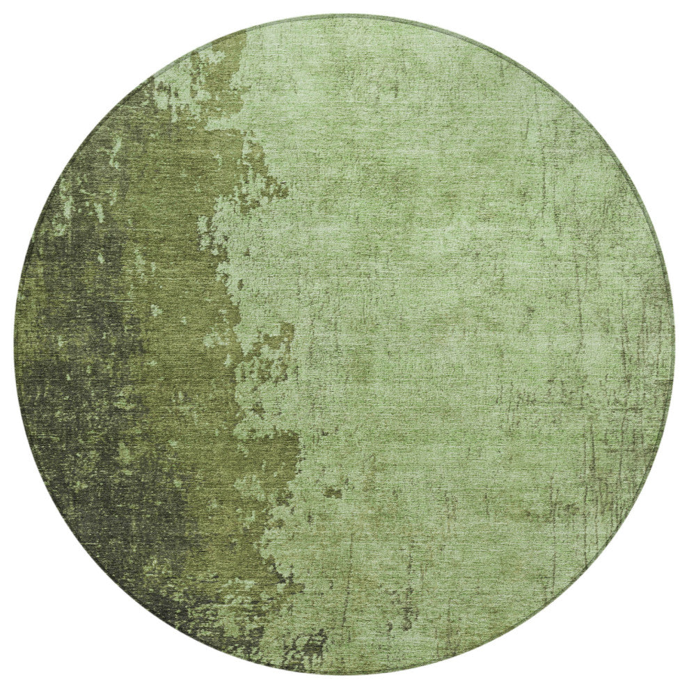 Machine Washable Indoor/Outdoor Chantille ACN1912 Aloe 8' x 8' Round Rug