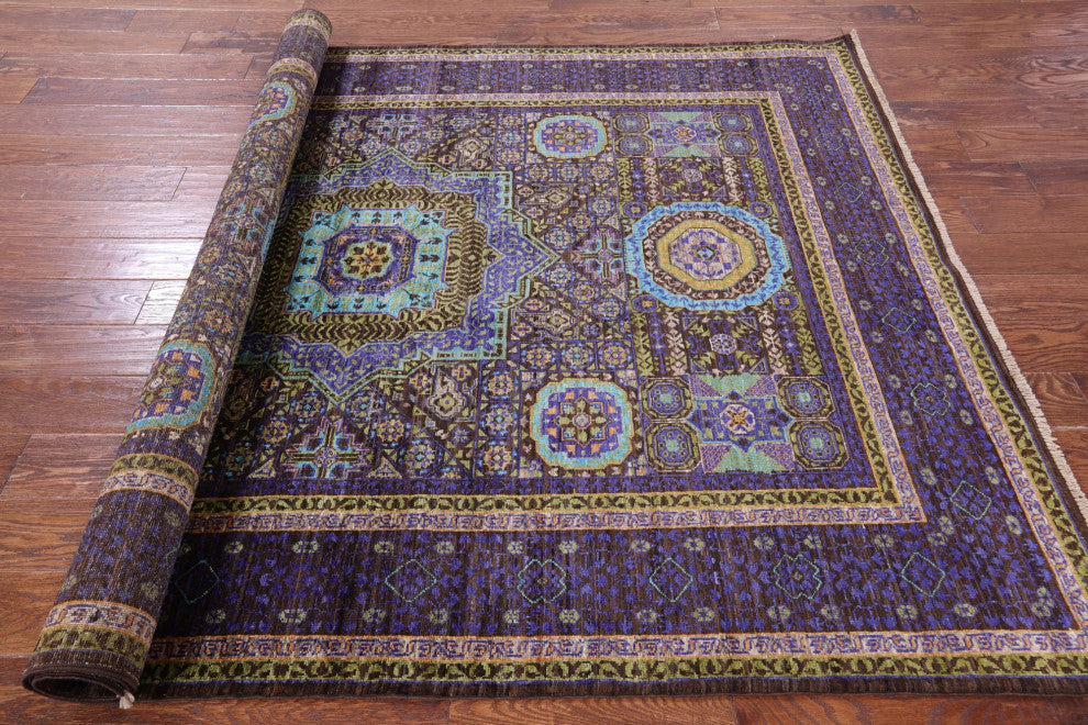 5' 9" X 8' 0" Geometric Mamluk Handmade Rug - Q12263