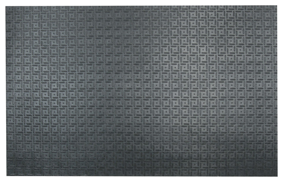 Rubber-Cal Shark Tooth II Heavy-Duty Rubber Mat - Black, 24 x 36 x 0.5 in.