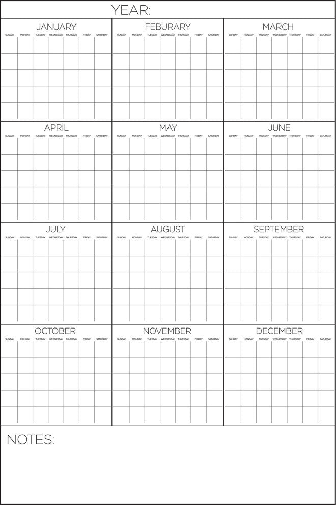Yearly Calendar