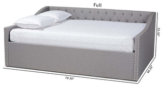 Elianna Fabric Upholstered Daybed, Light Gray, Full