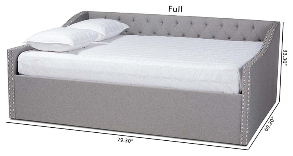 Elianna Fabric Upholstered Daybed, Light Gray, Full