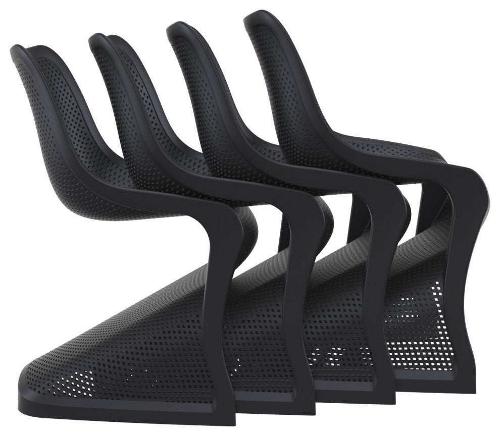 Compamia Bloom Outdoor Dining Chairs, Set of 2, Black