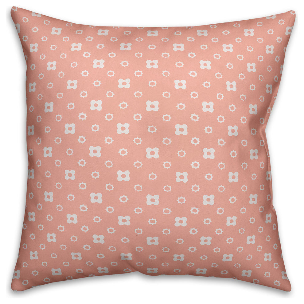 Pink Floral Pattern Throw Pillow, 18"x18"