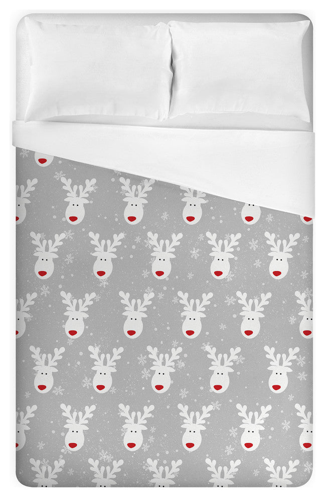 Cute White Deer Queen Brushed Poly Duvet Cover