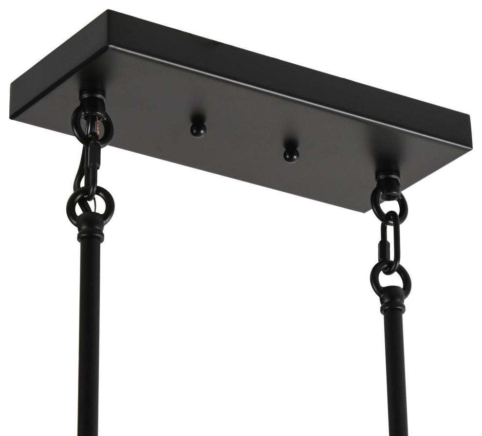 LNC Modern Contemporary 5-Light Black Gold Linear Kitchen Island Light